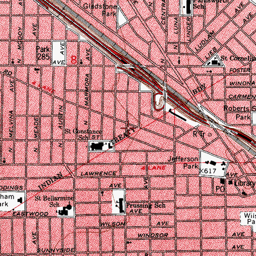 Topographic Map of Fine Arts School of Dancing, IL