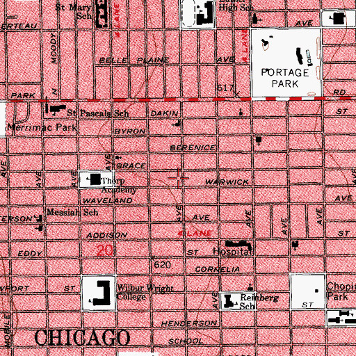 Topographic Map of Fine Arts School of Music, IL
