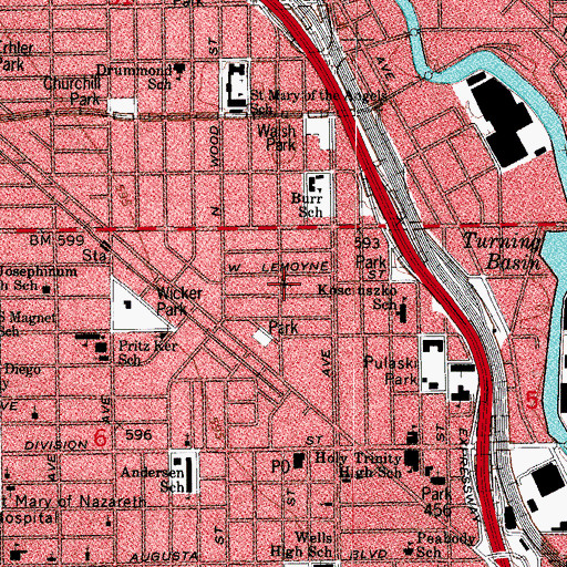 Topographic Map of First Bethlehem Evangelical Lutheran Church, IL