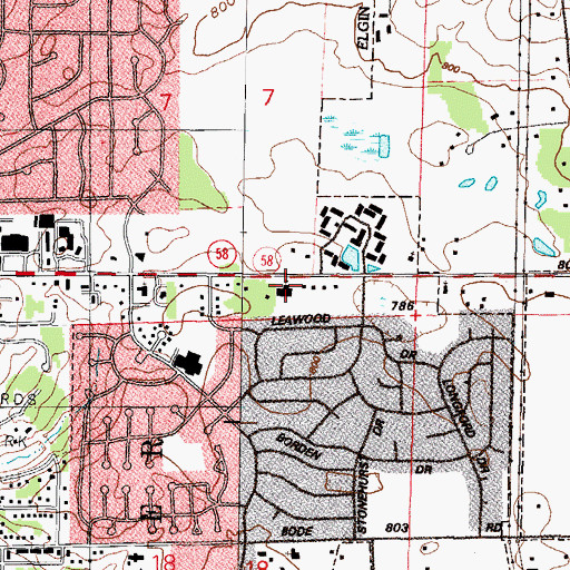 Topographic Map of First Christian Church, IL