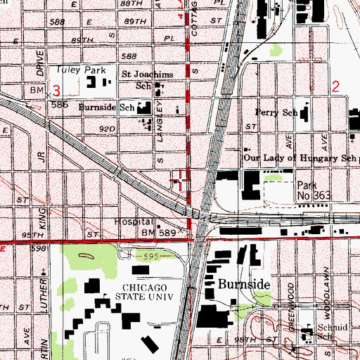 Topographic Map of First Church of the True Believers in Christ, IL