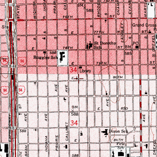 Topographic Map of First Cumberland Presbyterian Church, IL