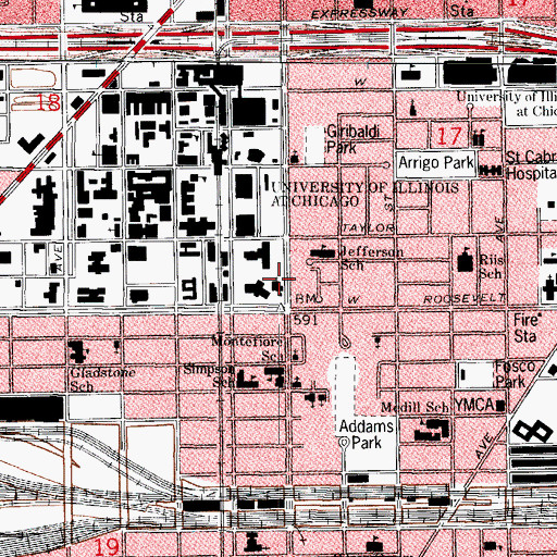Topographic Map of First Immanuel Lutheran Church, IL