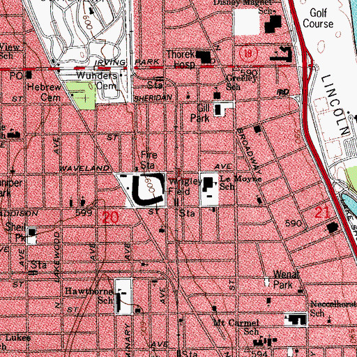 Topographic Map of First Independent Church, IL