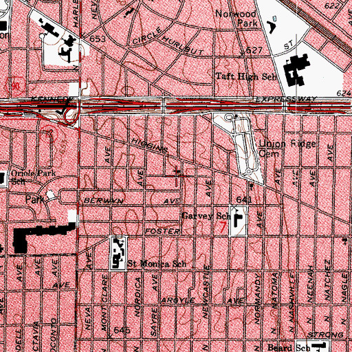 Topographic Map of First Korean Presbyterian Church, IL