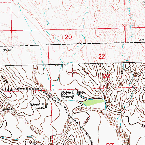 Topographic Map of Bolick Spring, CO