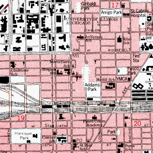 Topographic Map of First Pentecostal Church of God, IL