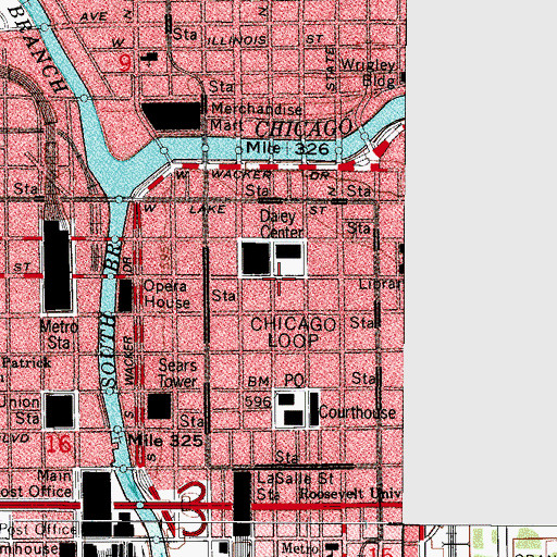 Topographic Map of First United Methodist Church of Chicago, IL