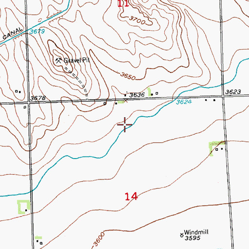Topographic Map of Settlers Ditch, CO