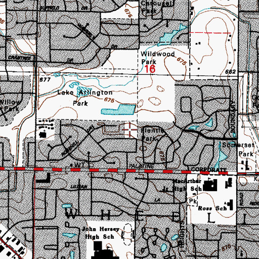 Topographic Map of Flentle Park, IL