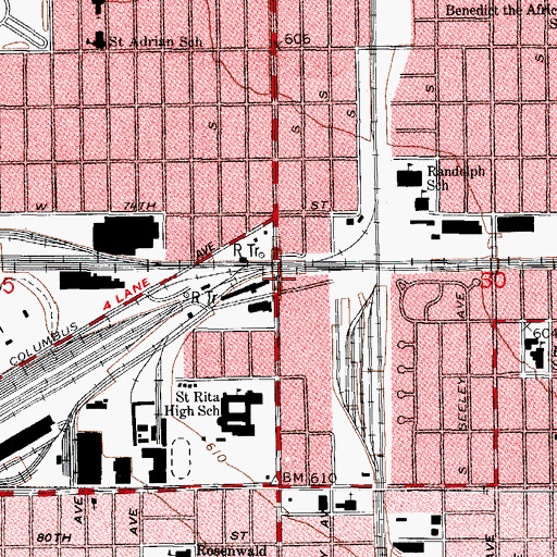 Topographic Map of Forest Hill, IL