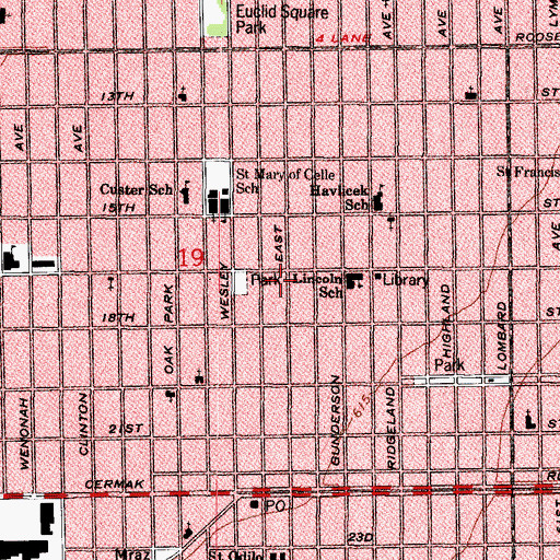 Topographic Map of Forest Park Early Childhood Center, IL
