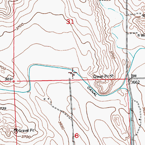 Topographic Map of Highline Canal, CO