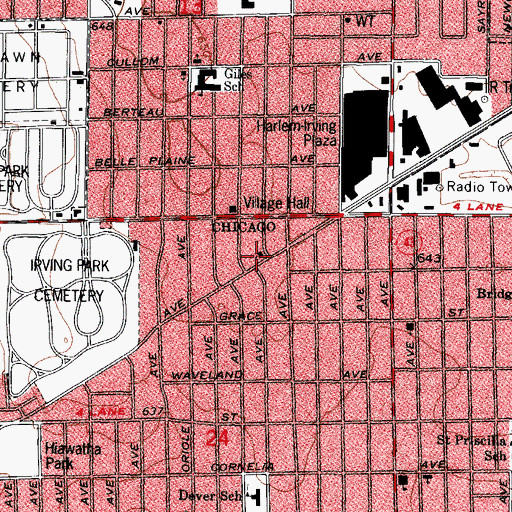 Topographic Map of Forest Preserve Bible Church, IL