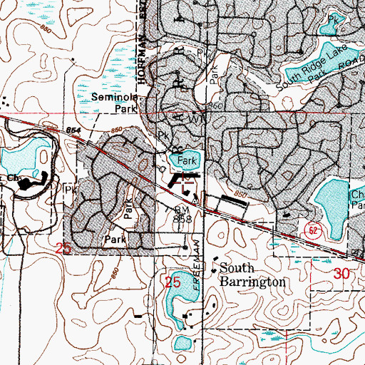 Topographic Map of Forest View Shopping Center, IL