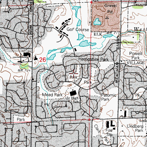 Topographic Map of Fountain Square Park, IL