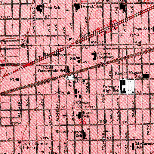 Topographic Map of Fowler Methodist Episcopal Church (historical), IL