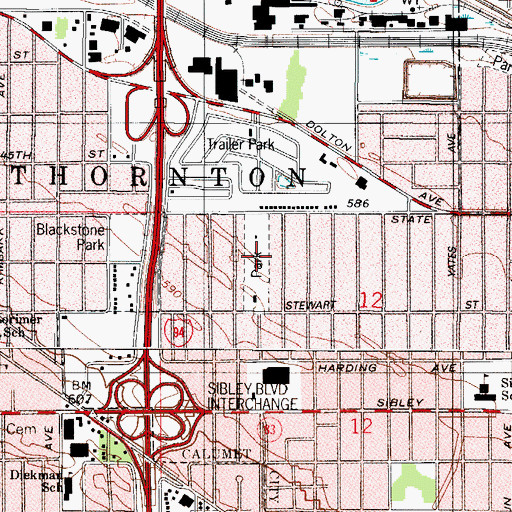 Topographic Map of Fowney Park, IL