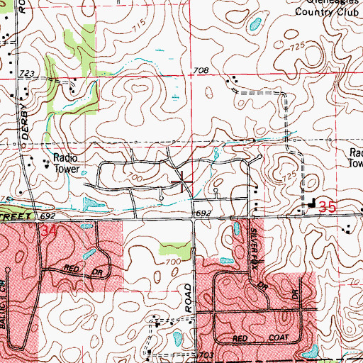 Topographic Map of Fox Hills, IL