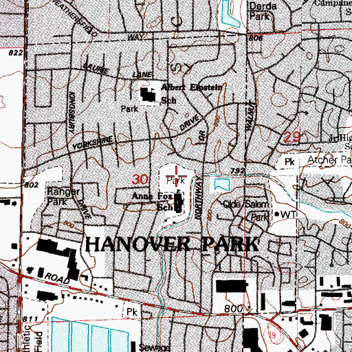 Topographic Map of Fox Park, IL