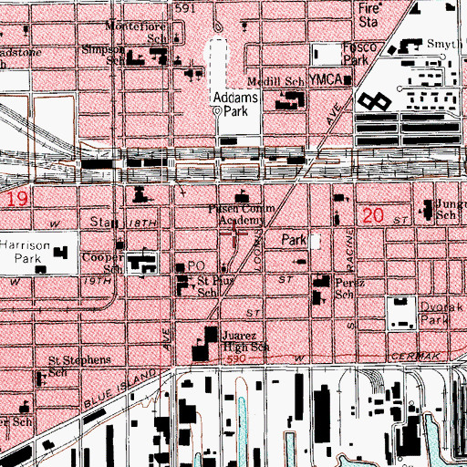 Topographic Map of Francis D Nemecek Studio, IL