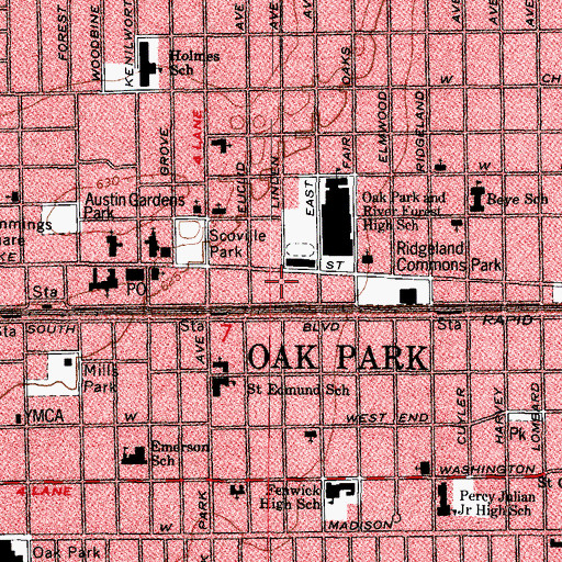 Topographic Map of Francisco Terrace, IL
