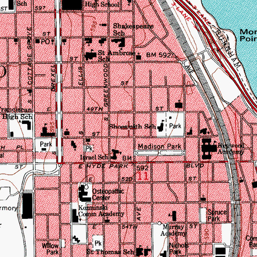Topographic Map of Frank Stone House, IL