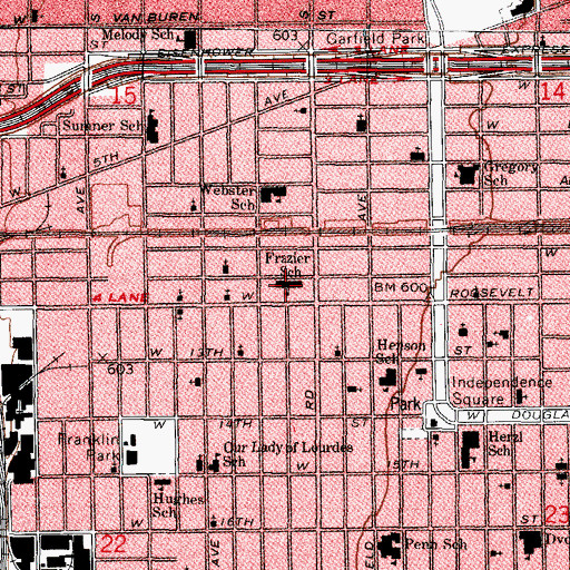 Topographic Map of Frazer School, IL