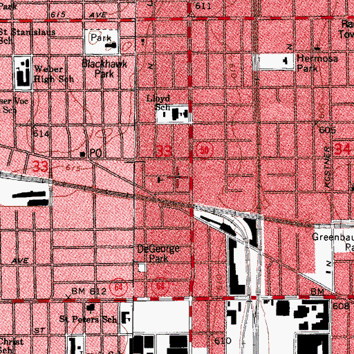 Topographic Map of Free Pentecostal Church of the Living God, IL