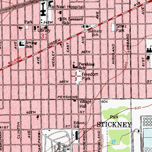 Topographic Map of Freedom Park, IL
