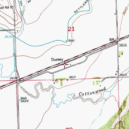 Topographic Map of Dorsey, CO