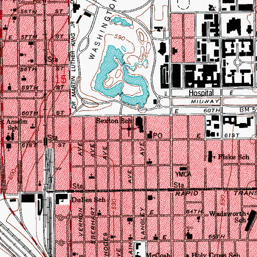 Topographic Map of Freedom Temple Church of God in Christ, IL
