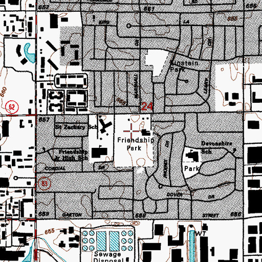 Topographic Map of Friendship Park, IL