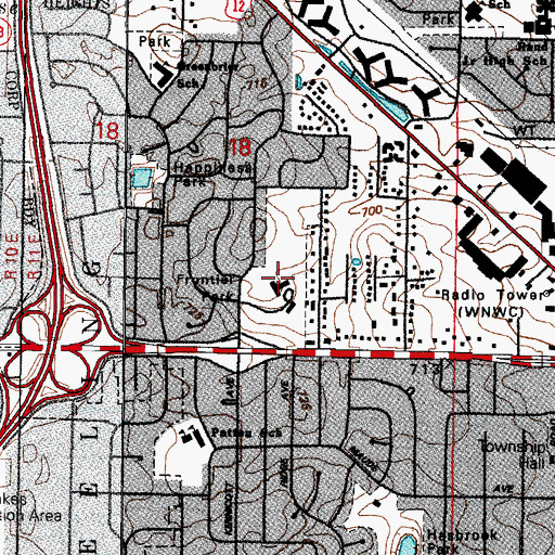 Topographic Map of Frontier Park, IL