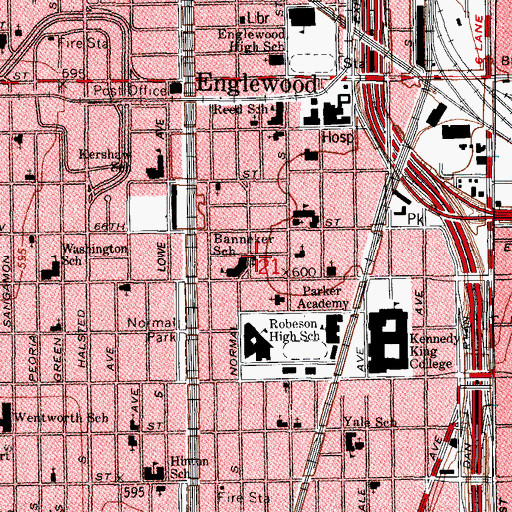 Topographic Map of Full Gospel Church, IL