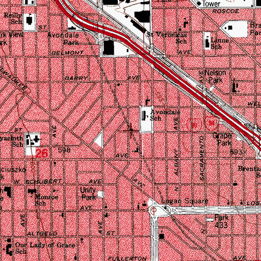 Topographic Map of Full Gosepl First Church, IL