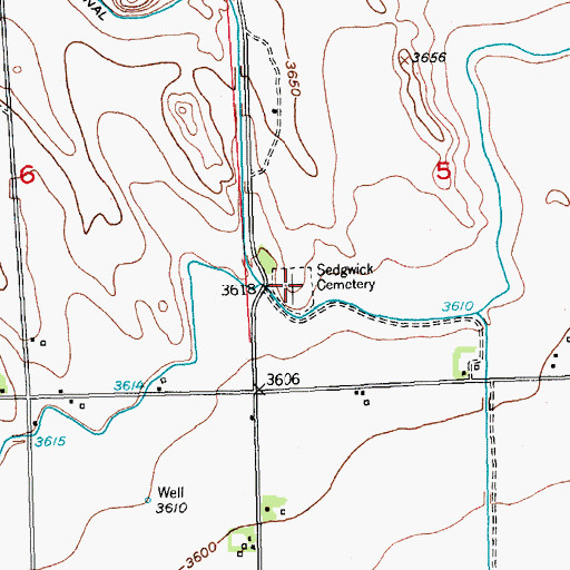 Topographic Map of Sedgwick Cemetery, CO