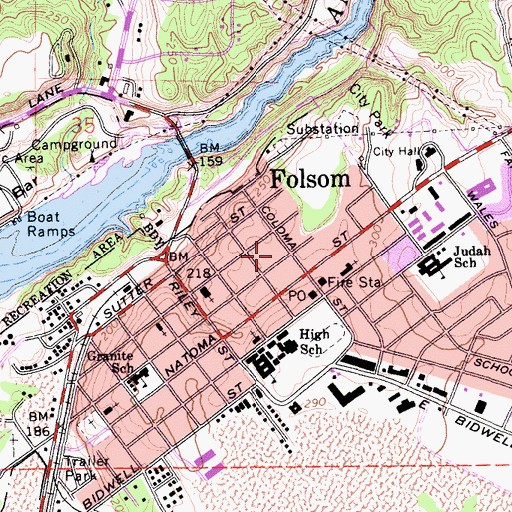 Topographic Map of Calvary Assembly of God Church, CA