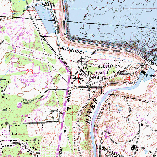 Topographic Map of Folsom Lake State Recreation Area Headquarters, CA