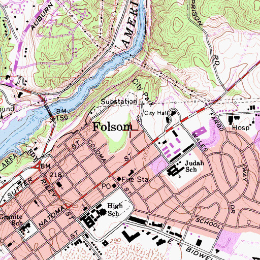 Topographic Map of Kiddie Woods Pre-School (historical), CA