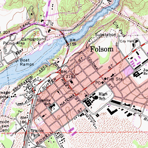 Topographic Map of Landmark Baptist Church, CA