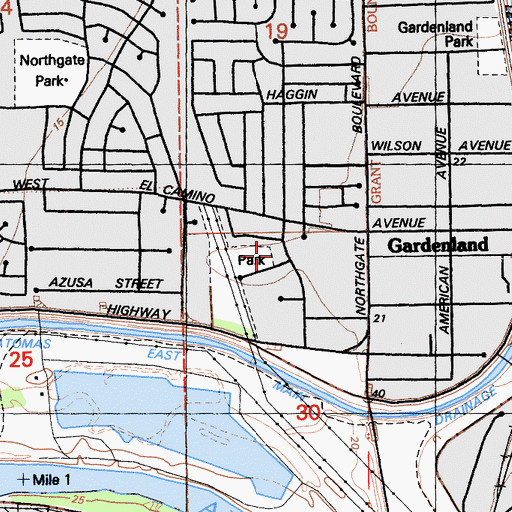 Topographic Map of Merryhill Country Elementary School (historical), CA