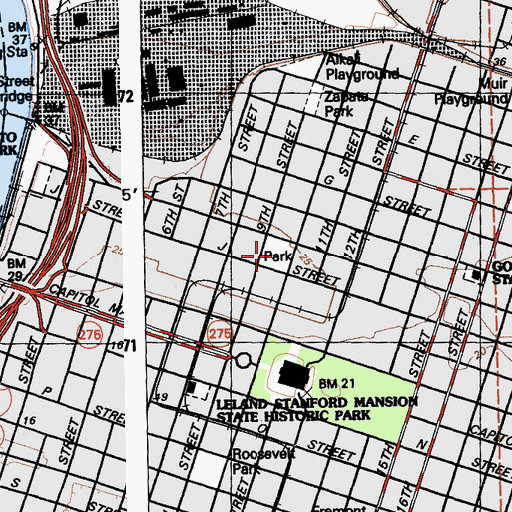 Topographic Map of Plaza Park, CA