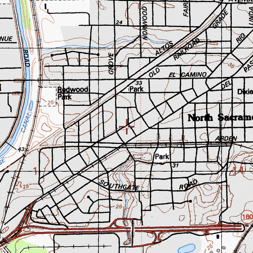 Topographic Map of Saint Joseph School, CA
