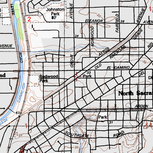 Topographic Map of Triangle Park, CA