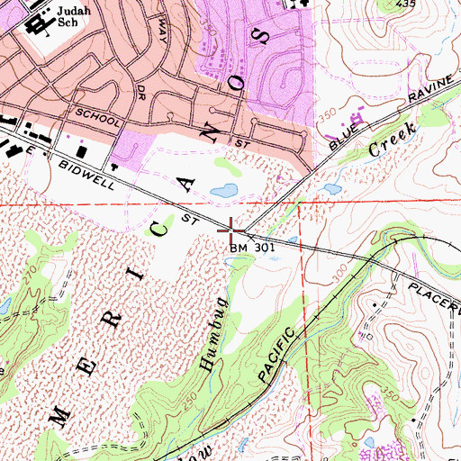 Topographic Map of Willow Creek Town Center Shopping Center, CA