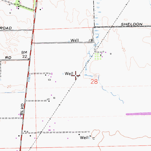 Topographic Map of Betschart Park, CA