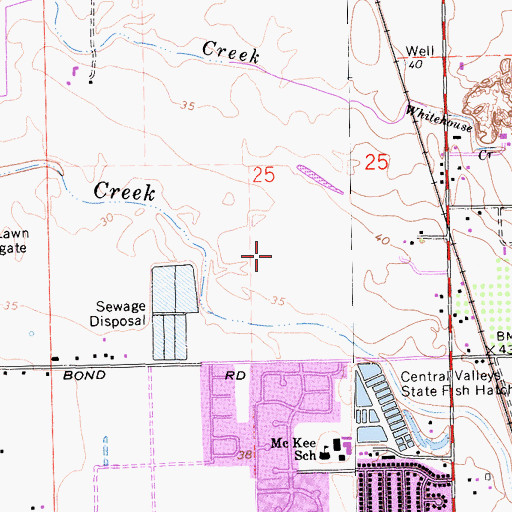 Topographic Map of Camden, CA