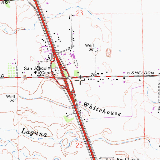 Topographic Map of Church of Christ, CA