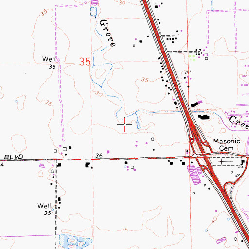 Topographic Map of Colton Park, CA